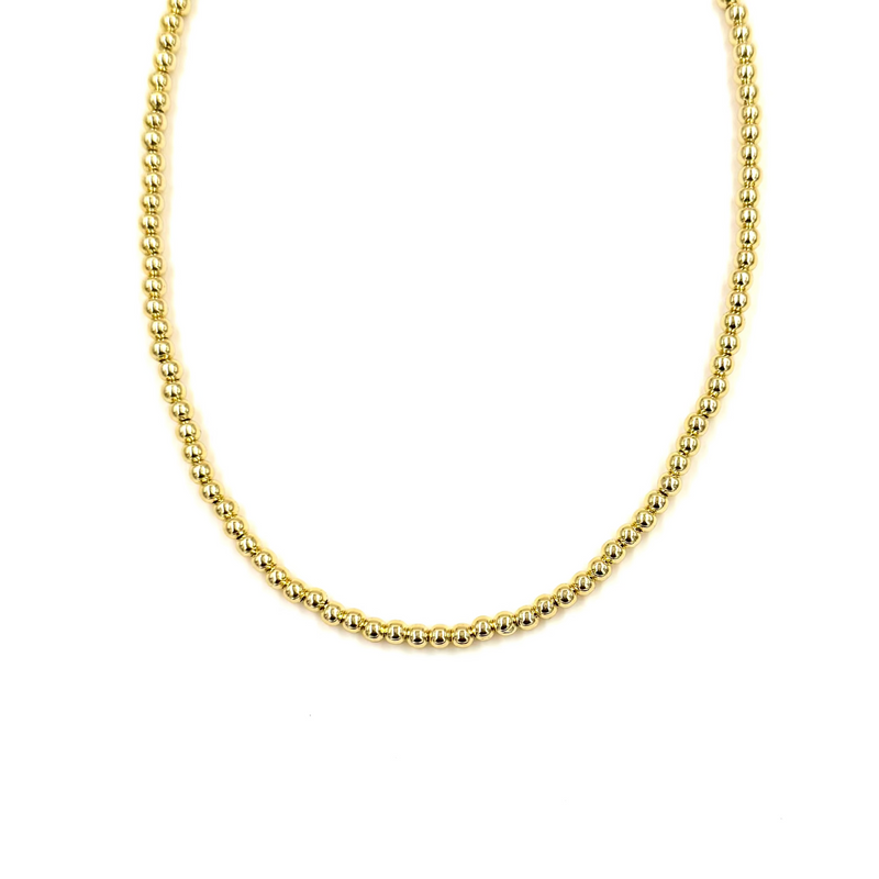 Ashley Gold Stainless Steel Gold Plated 4MM Ball Beaded Design Necklace