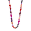 Ashley Gold Stainless Steel Gold Plated Colorful Pink Semi Precious Beaded Necklace