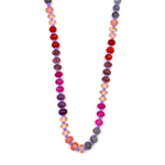 Ashley Gold Stainless Steel Gold Plated Colorful Pink Semi Precious Beaded Necklace