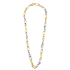 Ashley Gold Stainless Steel Circle and Oval Oversized Link Chain Two Toned Necklace