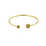 Ashley Gold Stainless Steel Double Disc CZ Bangle Bracelet