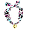 Ashley Gold Stainless Steel Gold Plated Heart Pendant Silk Purple Hue Scarf