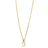 Ashley Gold Stainless Steel Center Enamel Opal Design Drop Necklace