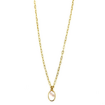 Ashley Gold Stainless Steel Center Enamel Opal Design Drop Necklace