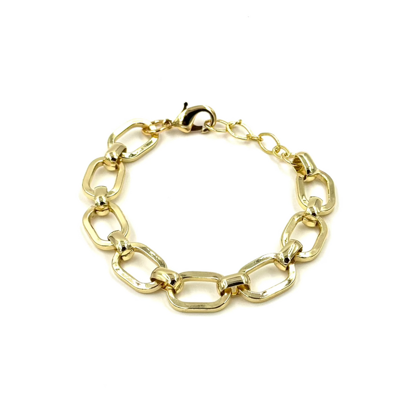 Ashley Gold Stainless Steel Gold Plated Thick Paperclip Link Bracelet