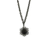 Ashley Gold Stainless Steel Oxidized Chain With Sterling Silver Starburst CZ Pendant Necklace