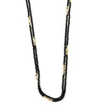 Ashley Gold Stainless Steel with Bezel CZ And Beaded Necklace