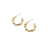 Ashley Gold Stainless Steel Gold Plated Paperclip Link Design Hoop Earrings