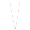 Ashley Gold Sterling Sliver Link Chain With Single Bezel CZ Tear Drop Halo Necklace