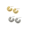 Ashley Gold Stainless Steel Mini Slinky Design Hoop Earrings
