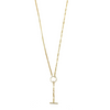 Ashley Gold Sterling Silver Gold Plated CZ Circle Link Lariat Necklace