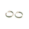 Ashley Gold Stainless Steel Inside/Outside Colored CZ 1" Diameter Hoop Earrings
