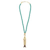 Ashley Gold Sterling Silver Gold Plated Turquoise Semi Precious Beaded Fish Pendant Necklace