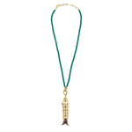 Ashley Gold Sterling Silver Gold Plated Turquoise Semi Precious Beaded Fish Pendant Necklace