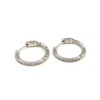 Ashley Gold Stainless Steel Inside/Outside CZ 1" Hoop Earrings