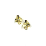 Ashley Gold Sterling Silver Fan Design Stud Earrings