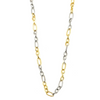 Ashley Gold Stainless Steel Circle and Oval Oversized Link Chain Two Toned Necklace
