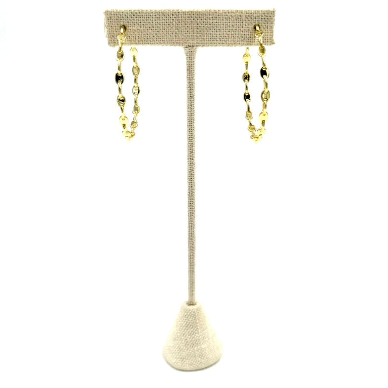 Ashley Gold Stainless Steel Interlocking Ovals 2" Hoop Earrings