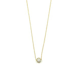 Ashley Gold Sterling Silver Gold Plated Floating CZ Bar Necklace