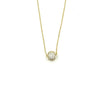 Ashley Gold Sterling Silver Gold Plated Floating CZ Bar Necklace