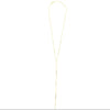 Ashley Gold Sterling Silver Gold Plated Link Chain Lariat With Alternating CZ's And Bars Necklace