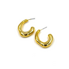 Ashley Gold Stainless Steel Gold Plated Open Oval Design Hoop Earrings