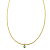 Ashley Gold Stainless Steel Ball Beaded Enamel Green Evil Eye Pendant Necklace