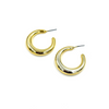 Ashley Gold Stainless Steel Gold Plated Open Circle Design Hoop Earrings