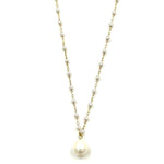 Ashley Gold Stainless Steel Gold Plated Pearls By The Yard Design Single Pearl Necklace