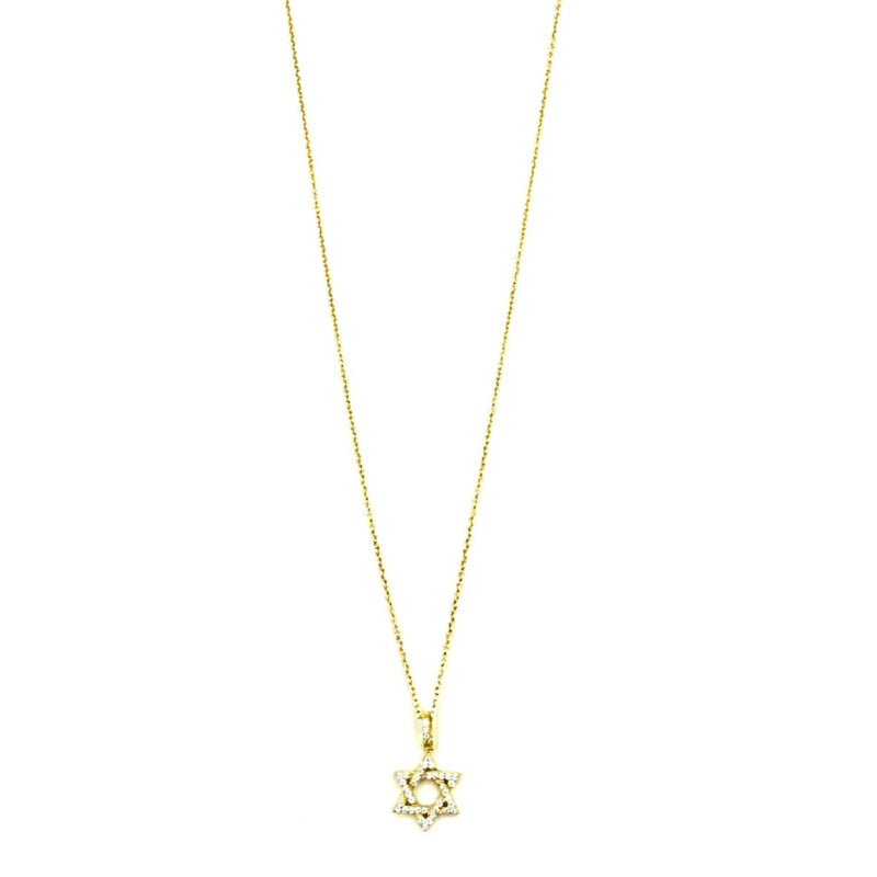 Ashley Gold Sterling Silver Gold Plated Floating CZ Star Necklace