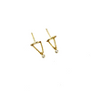 Ashley Gold Sterling Silver Gold Plated Curved Design CZ Chain Drop Earrings