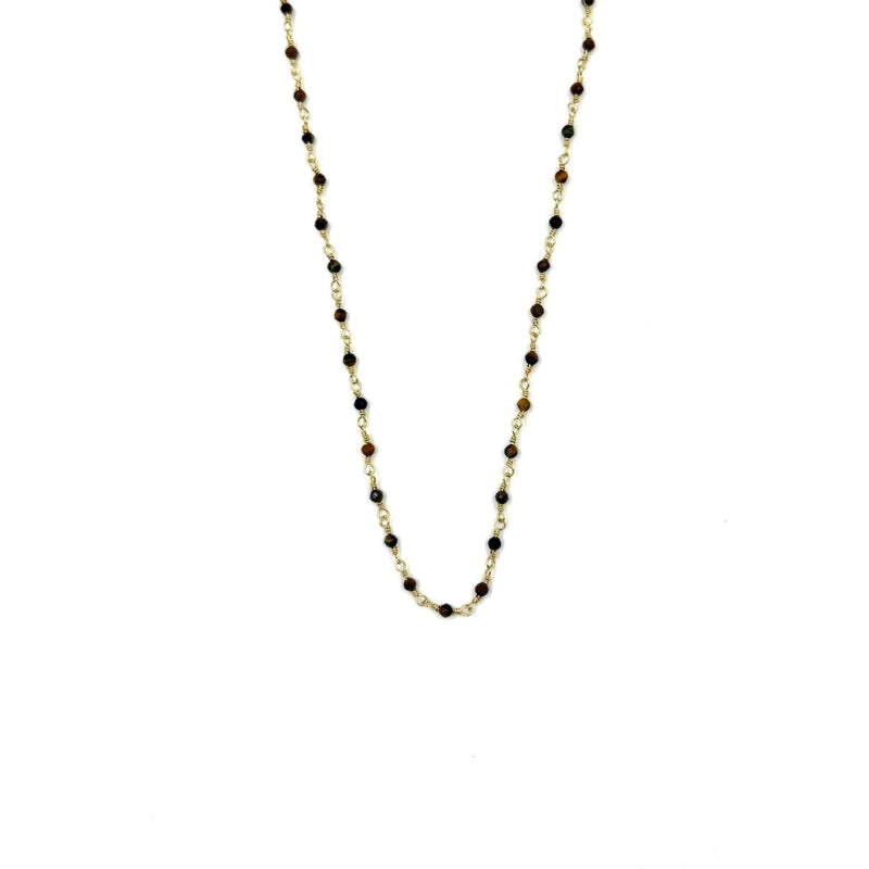 Ashley Gold Stainless Steel Gold Plated Alternating Wire Design Colored CZ Necklace