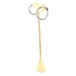 Ashley Gold Stainless Steel Inside/Outside CZ 1" Hoop Earrings