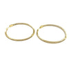 Ashley Gold Stainless Steel Gold Plated CZ Inside/Outside 2.5" Diameter Hoop Earrings