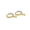 Ashley Gold Stainless Steel Two Toned Marquise Shape Hoop Earrings