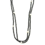 Ashley Gold Stainless Steel With Semi Precious Beaded And Fresh Water Pearl Necklace