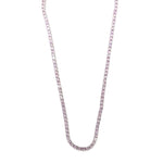Ashley Gold Sterling Silver Pink CZ Tennis Necklace