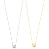 Ashley Gold Sterling Silver Link Chain With Single CZ With Halo Necklace