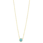 Ashley Gold Sterling Silver Gold Plated Enamel Circle CZ Necklace