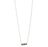 Ashley Gold Sterling Silver 6 Sided Colorful Design CZ Necklace