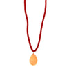 Ashley Gold Stainless Steel Gold Plated Pink Twisted Design Cord Enamel Pendant Necklace