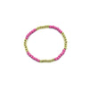 Ashley Gold Stainless Steel Gold Plated Beaded Ball Design 5 Enamel Stretch Bracelet