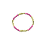 Ashley Gold Stainless Steel Gold Plated Beaded Ball Design 5 Enamel Stretch Bracelet