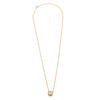 Ashley Gold Sterling Silver Link Chain With Single CZ With Halo Necklace