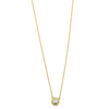Ashley Gold Sterling Silver Link Chain With Single CZ With Halo Necklace