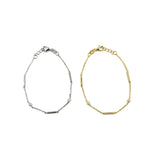 Ashley Gold Sterling Silver Bar And CZ Design Bracelet