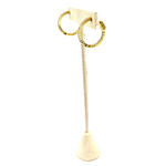 Ashley Gold Stainless Steel Inside/Outside CZ 1" Hoop Earrings
