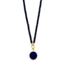 Ashley Gold Stainless Steel Gold Plated Semi Precious Donut Shaped Beaded Chain With Circle Enamel Pendant Necklace