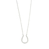 Ashley Gold Sterling Silver Horseshoe CZ Drop Pendant Necklace