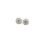 Ashley Gold Sterling Silver Double Halo Center CZ Stud Earrings